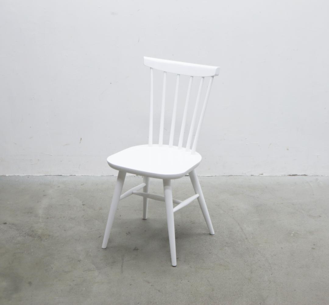 秋田木工 ハンナ ダイニングチェア ホワイト ビーチ材 ウィンザー 椅子 白