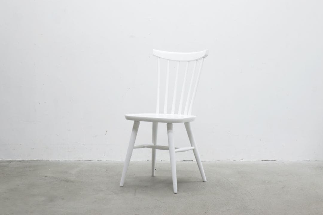 秋田木工 ハンナ ダイニングチェア ホワイト ビーチ材 ウィンザー 椅子 白