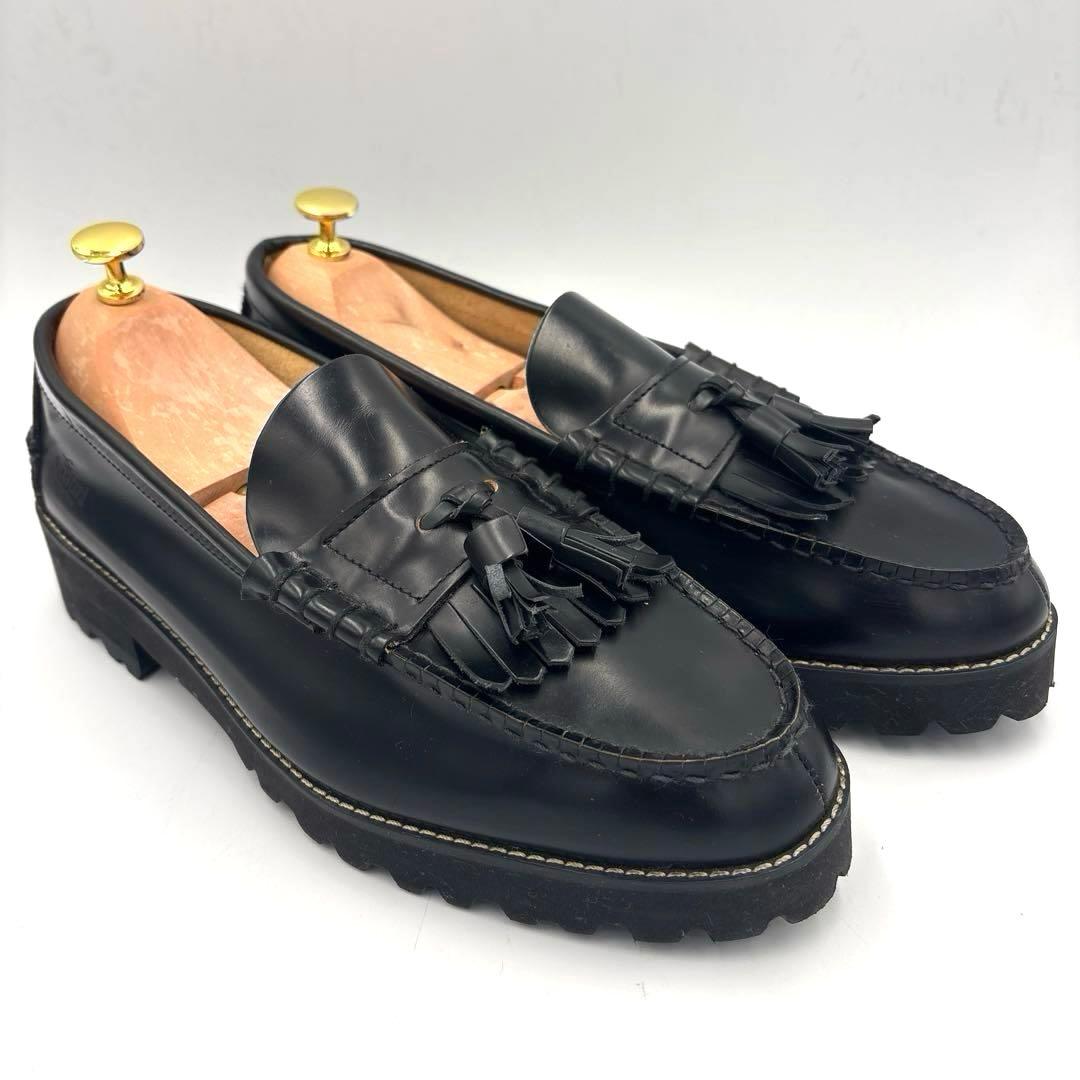 The Kenford Fineshoeタンクソールキルトタッセル ローファー黒