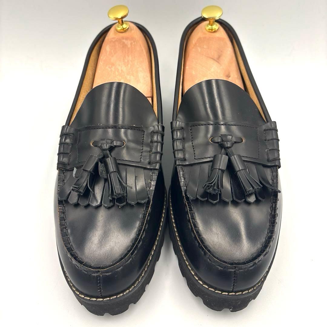 The Kenford Fineshoeタンクソールキルトタッセル ローファー黒