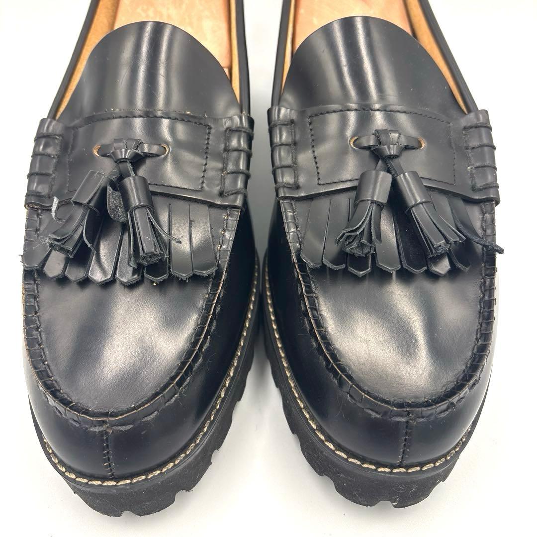 The Kenford Fineshoeタンクソールキルトタッセル ローファー黒