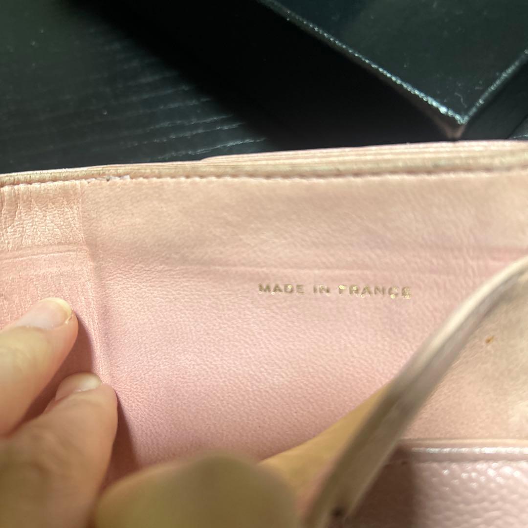 CHANEL ピンク レザー 二つ折り財布