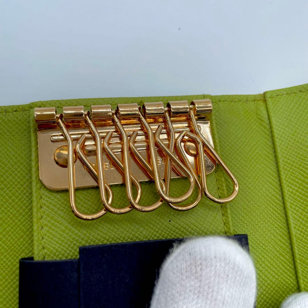 PRADA プラダ　６連　キーケース　グリーン　ナイロン×レザー　男女兼用