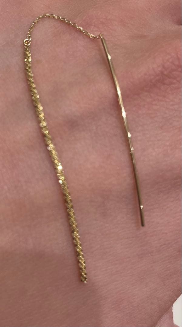 COCOSHNIK K10クリスクロスチェーン ピアス　ココシュニック