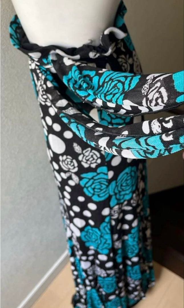 フラメンコ レッスン ファルダ　ウエスト総ゴム　大きめサイズ　リゾートドレス