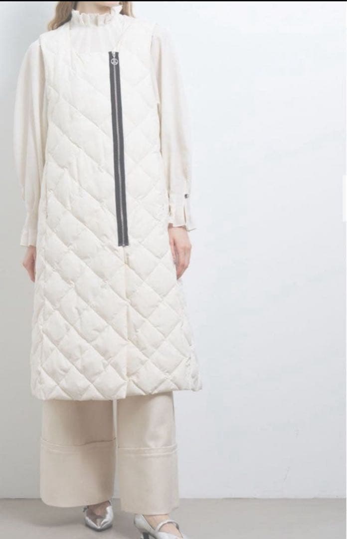 【ランバン×TAION×LIMONTA】白ダウンワンピースUSEDロングジレ