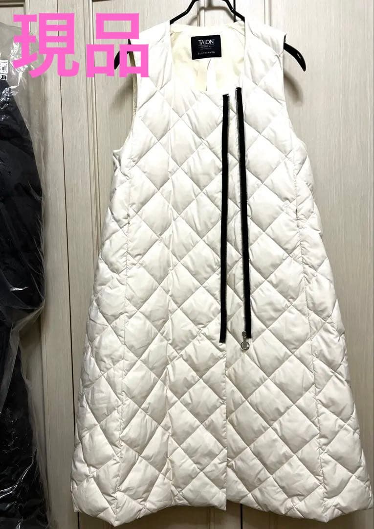 【ランバン×TAION×LIMONTA】白ダウンワンピースUSEDロングジレ