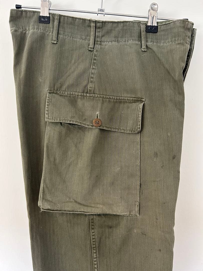 40s 米軍実物 M-43 カーゴパンツ ヘリンボーン HBT U.S.Army