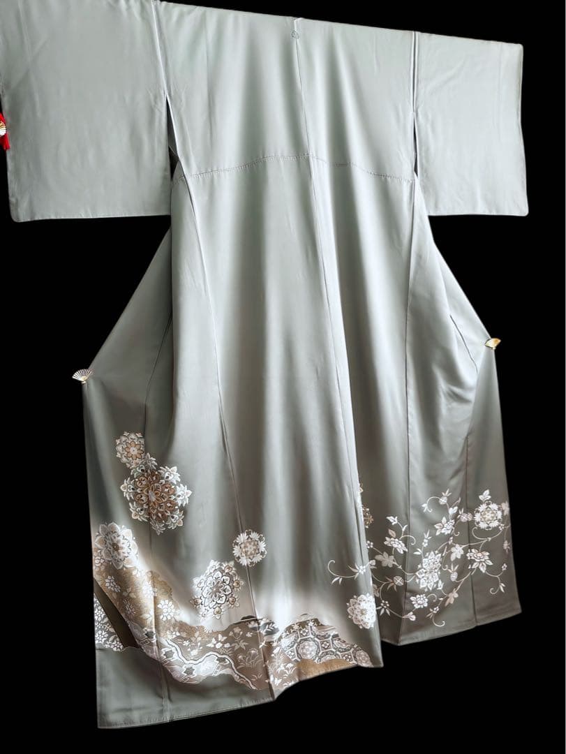 ゲリラセール！極逸品 正絹 縫い紋（刺繍紋）付き