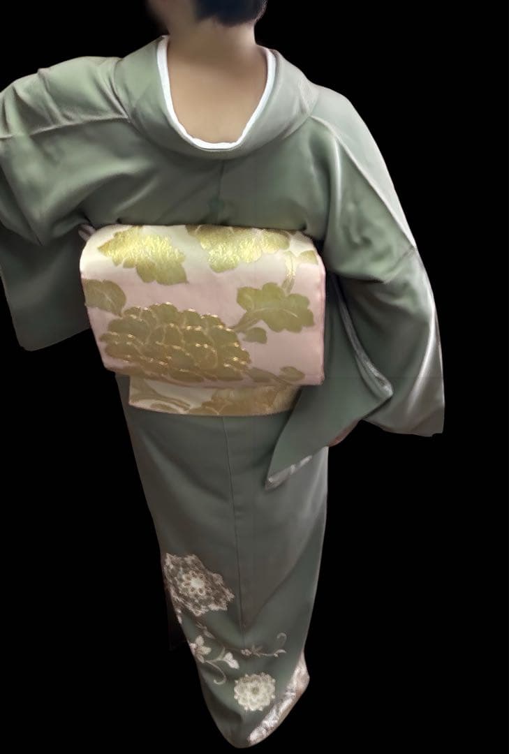 ゲリラセール！極逸品 正絹 縫い紋（刺繍紋）付き