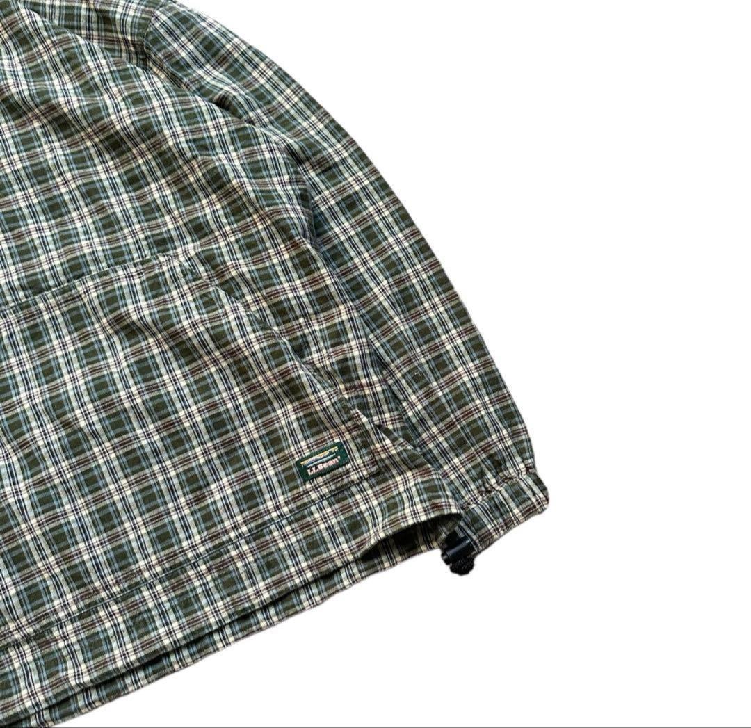 90-00s エルエルビーン コットン アノラック チェック柄 キッズ Mサイズ