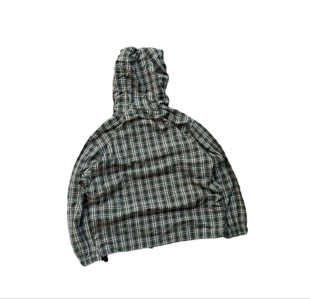 90-00s エルエルビーン コットン アノラック チェック柄 キッズ Mサイズ