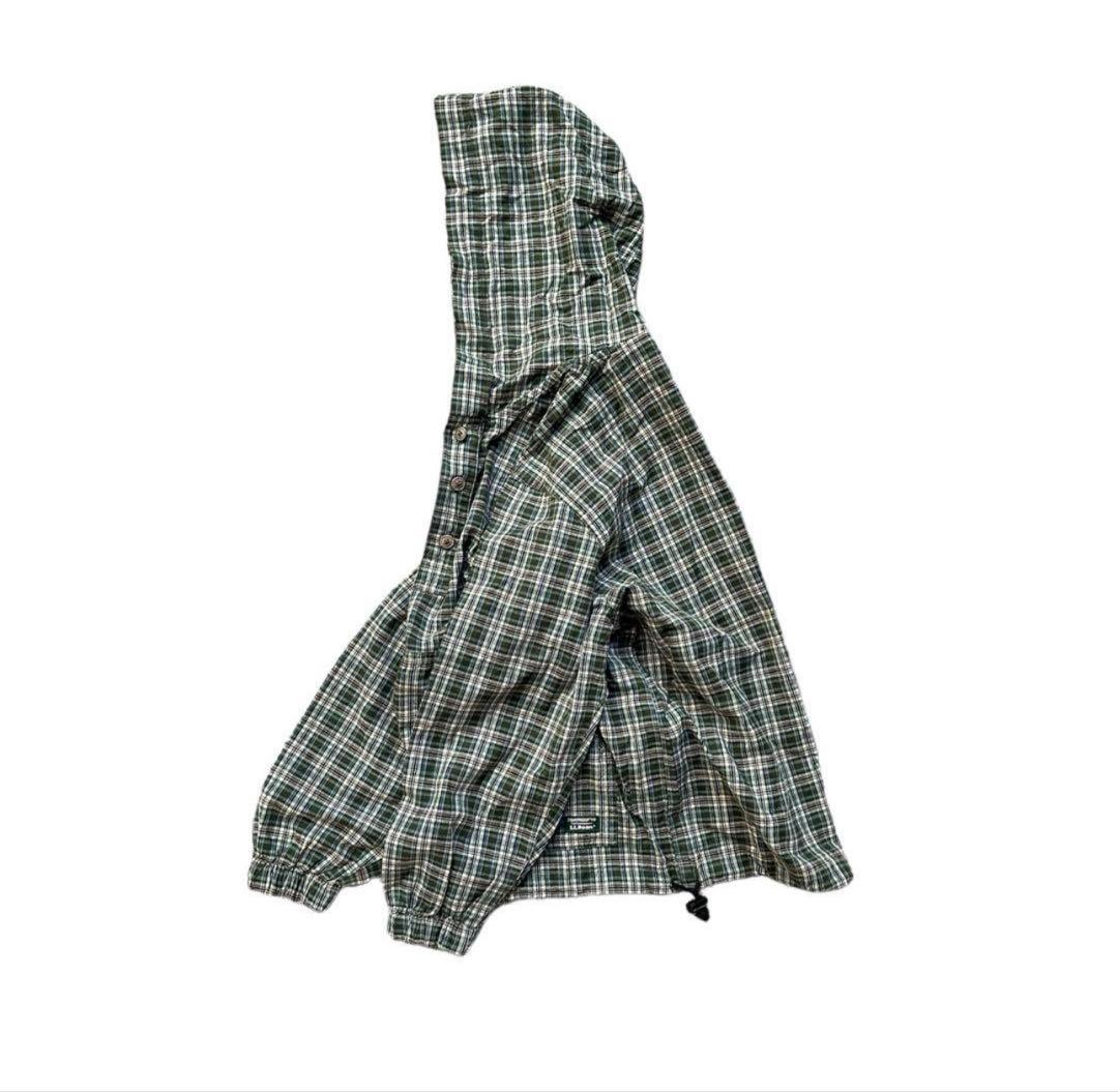 90-00s エルエルビーン コットン アノラック チェック柄 キッズ Mサイズ