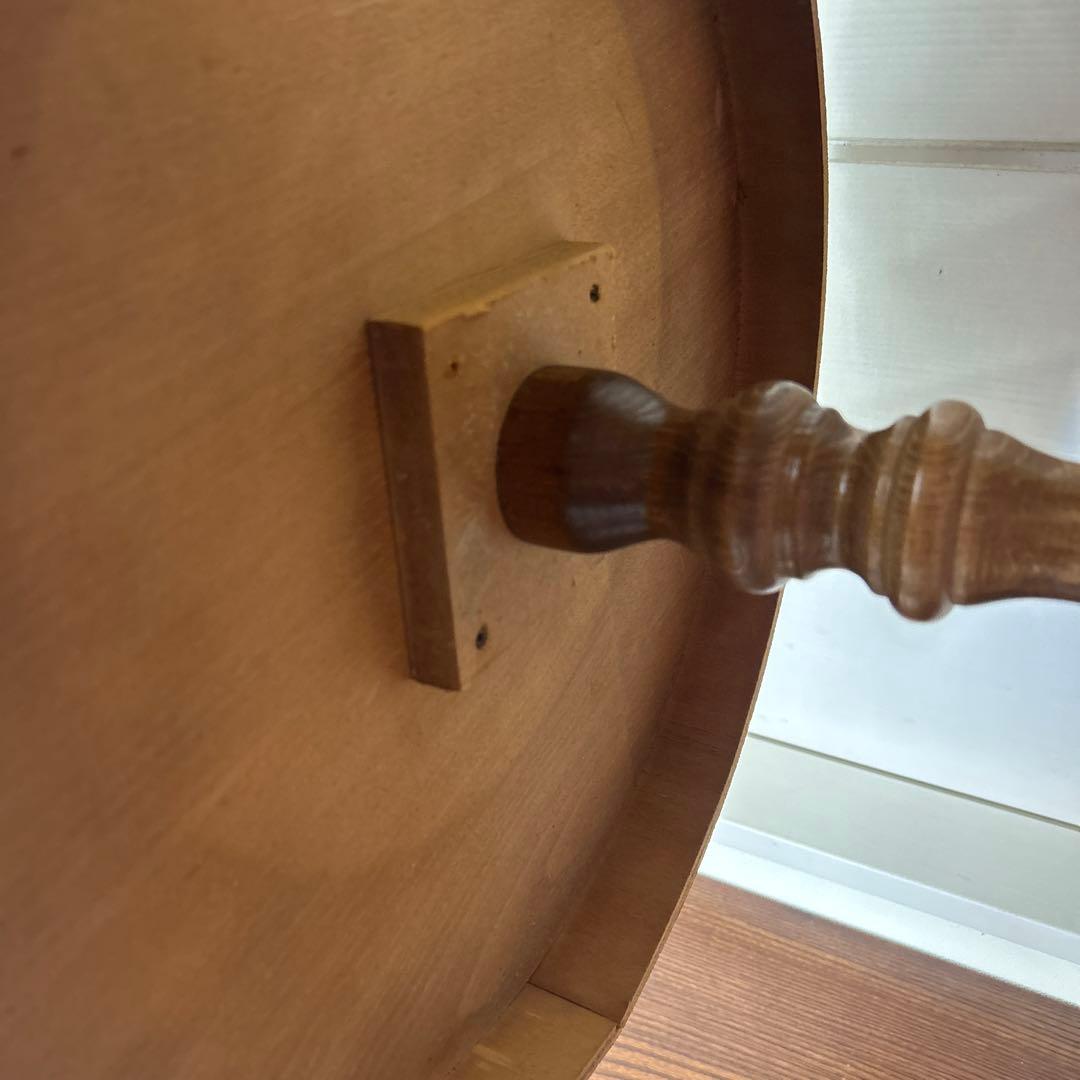 イタリア製　猫脚　アンティーク調　花台　コーヒーテーブル ブラウン 木製 象嵌