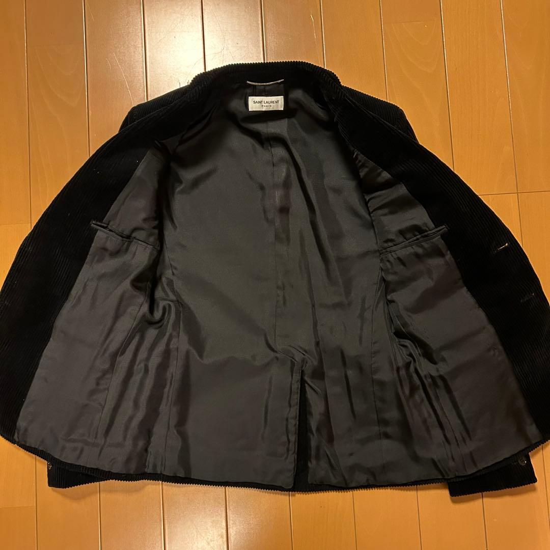 SAINT LAURENT ブラック コーデュロイ テーラードジャケッ