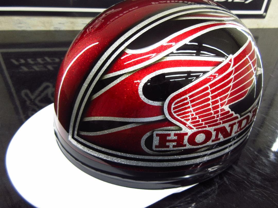 送料込！カスタムコルク半　ホンダ　赤黒ファイヤー最安値058