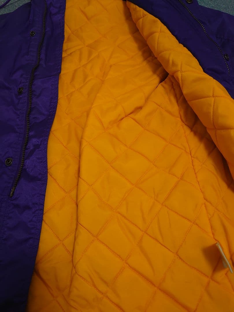 ナイキ ビンテージ ベンチコート レイカーズカラー ナイロンジャケット　銀タグ