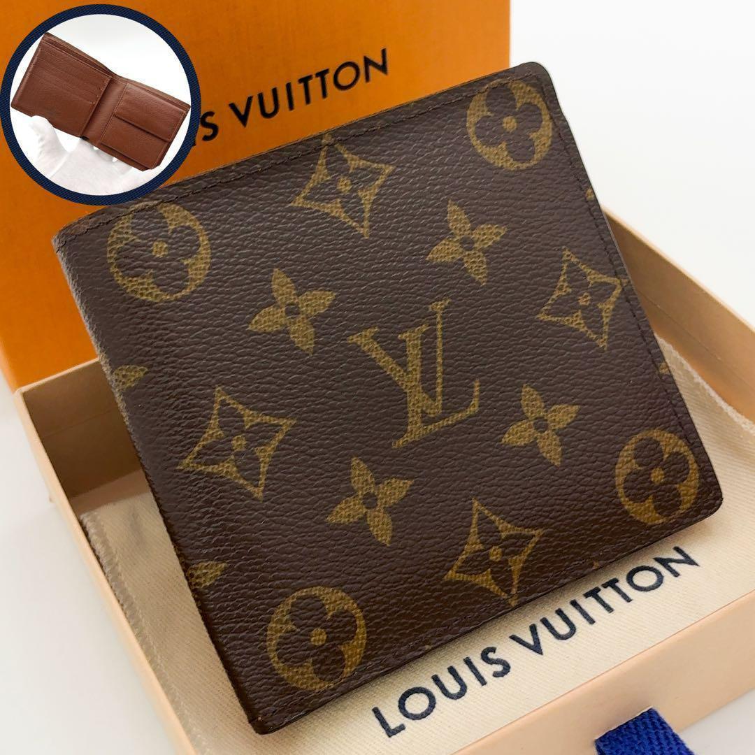 美品★定価8万★ルイヴィトン モノグラム マルコ 二つ折り財布 メンズ