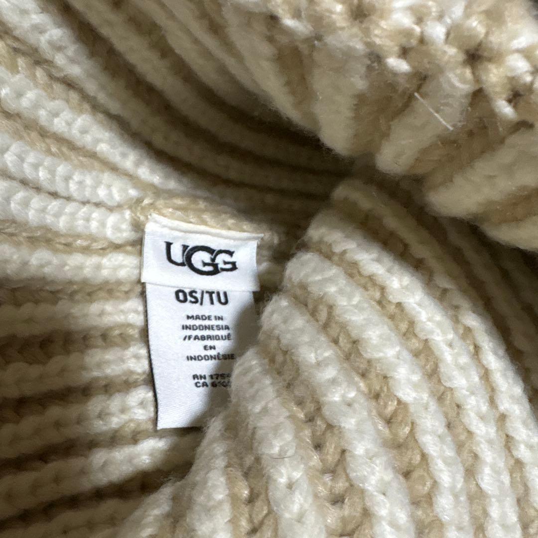 UGG ベージュ ビーニー ニット帽 クリーム アグ ストラップ