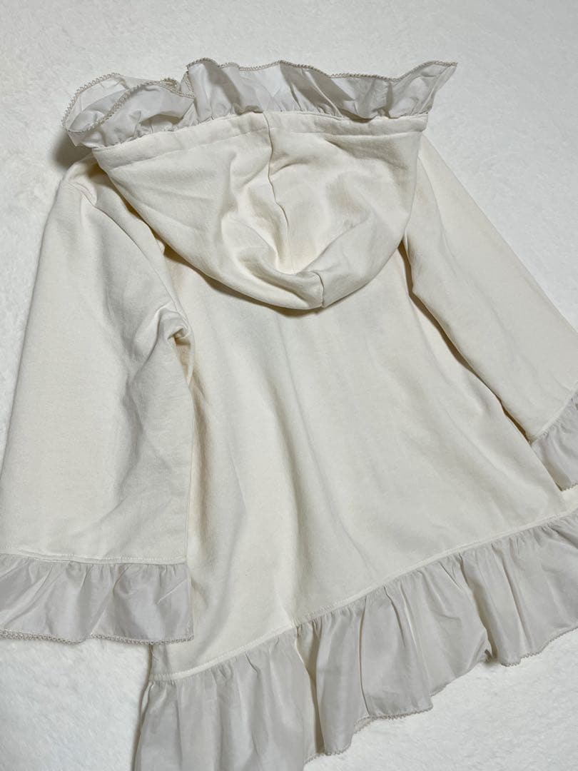 PINK HOUSE 花刺繍フリルパーカー 4 キナリ