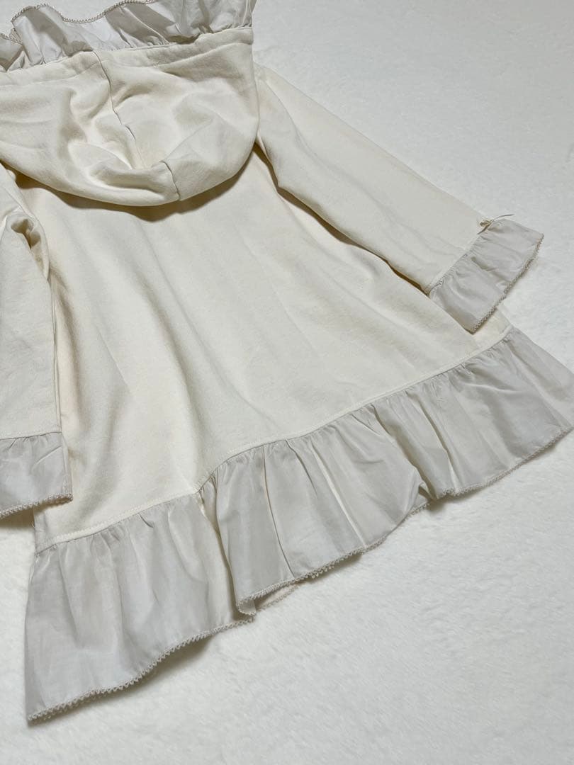 PINK HOUSE 花刺繍フリルパーカー 4 キナリ