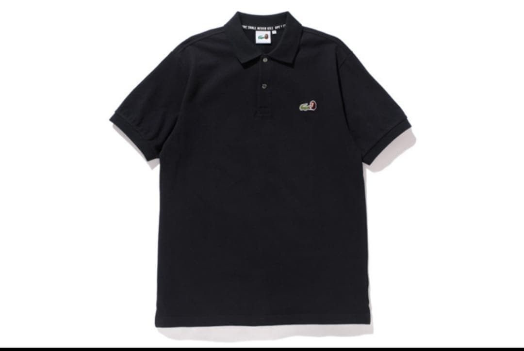 A BATHING APE × LACOSTE黒ポロシャツ Mサイズ