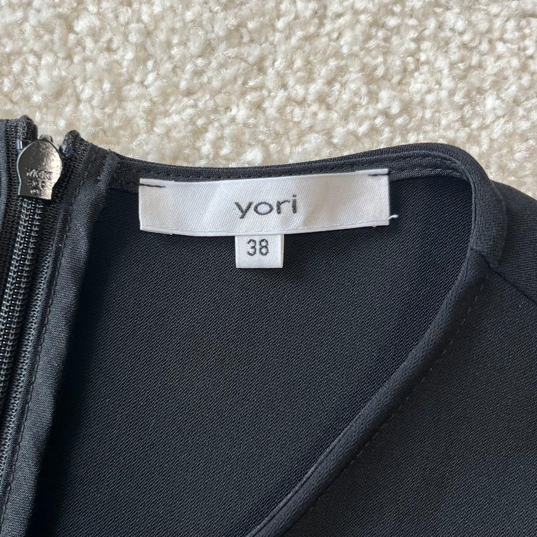 yori ヨリ ハーフスリーブティアードブラウス ブラック 38