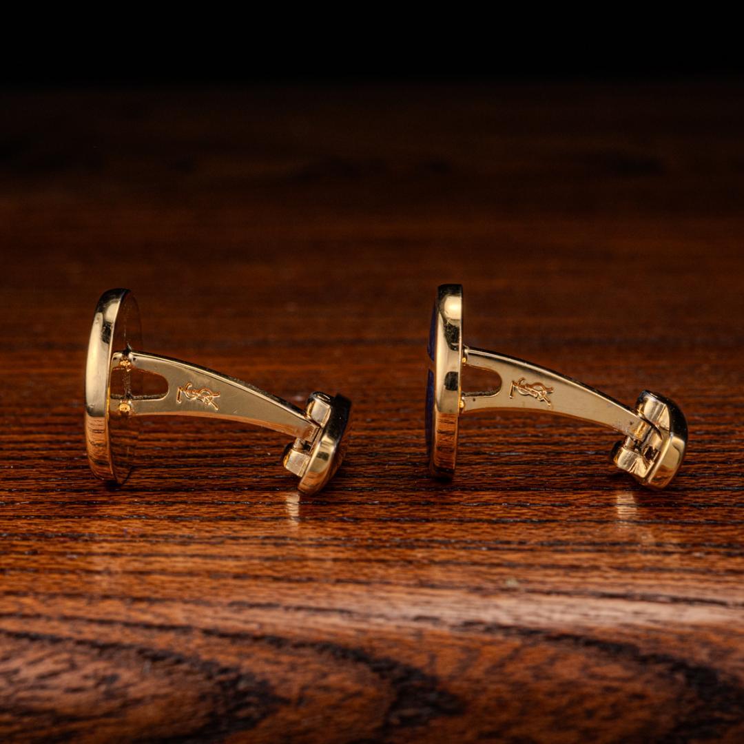 わんわん オールドサンローラン ブルーマーブル トライアングルシェイプ