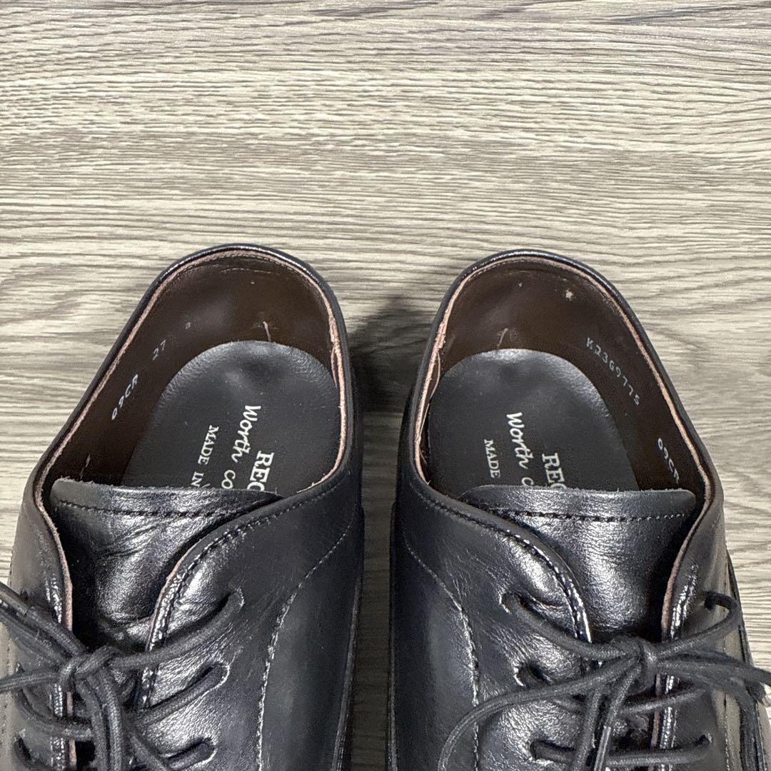 美品　リーガル　ビジネスシューズ　ストレートチップ　内羽　本革　レザー　黒　27