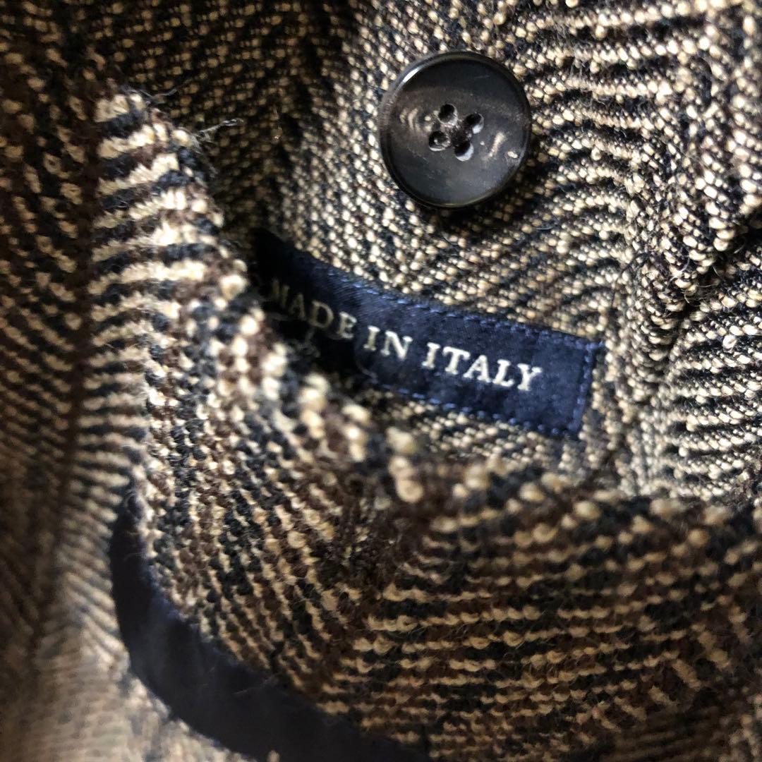 【美品】LARDINIラルディーニテーラードジャケットヘリンボーン42 7REG