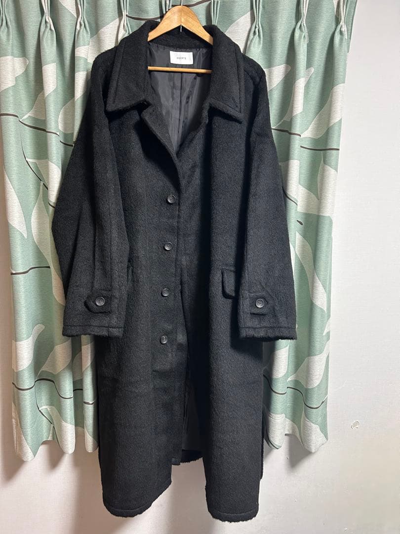 soerteウールブレンドシャギーオーバーコート