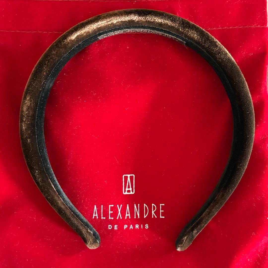 ALEXANDRE DE PARIS ベロアカチューシャ(2.5cm/ブラウン)