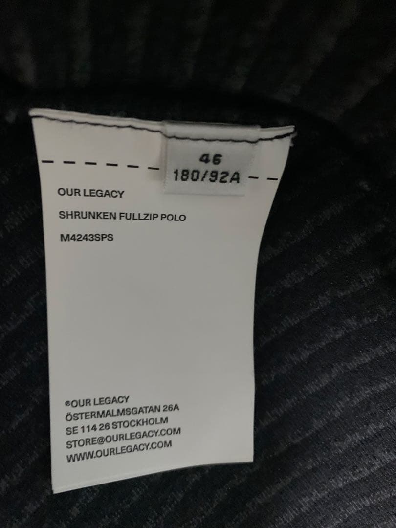 our legacy shrunken fullzip polo サイズ46