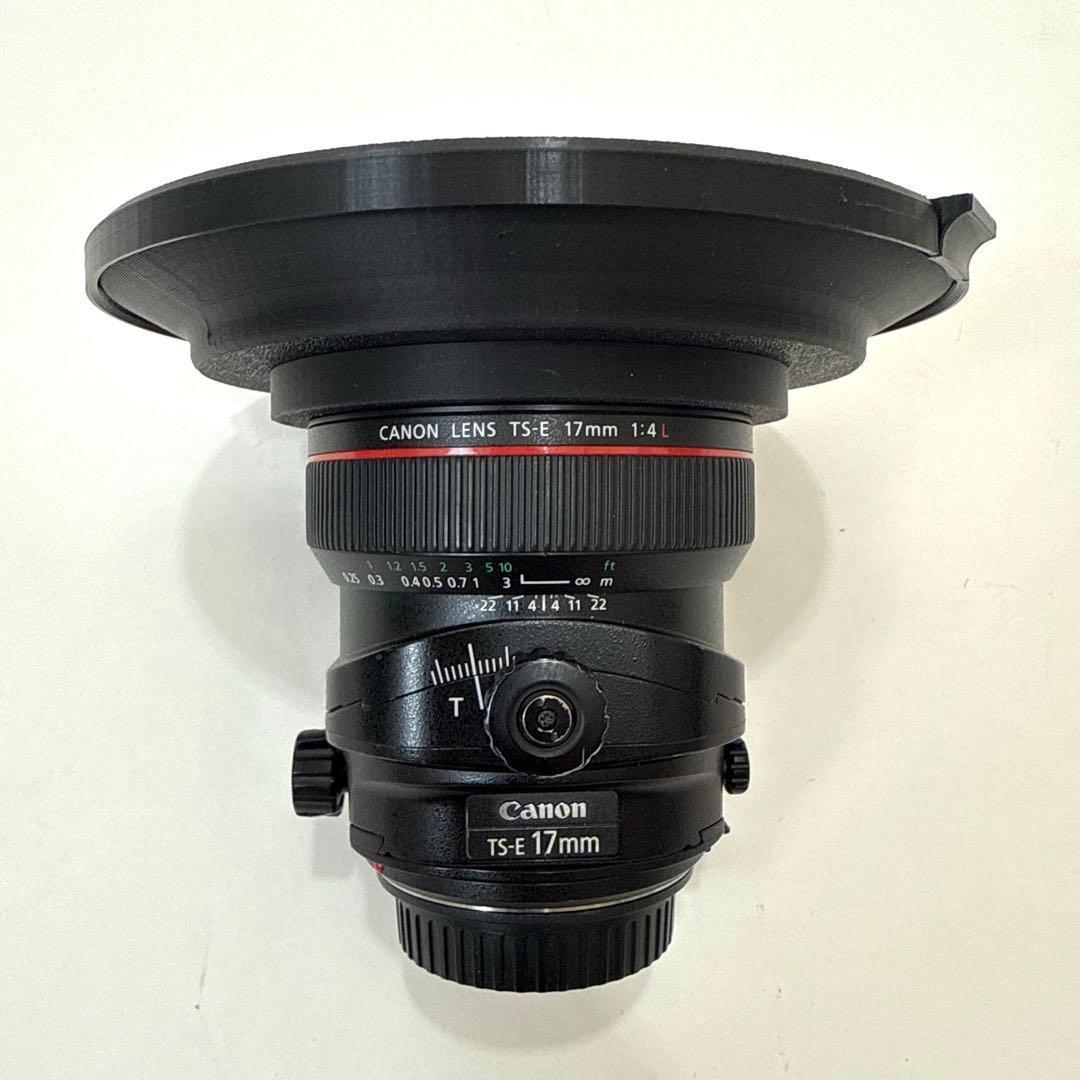 【並品】Canon TS-E17mmF4L＋3Dプリンター特注レンズフード付
