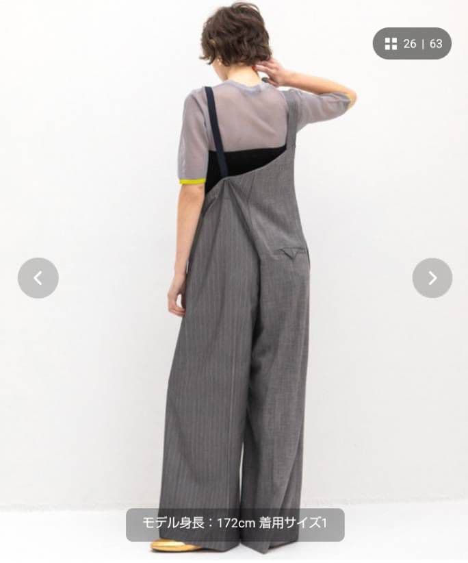 新品AULA AILA サロペットASYMMETRY SALOPETTEグレー1