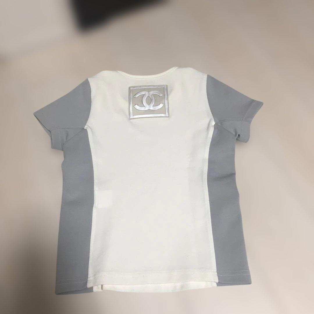 美品 シャネル スポーツライン ココマーク　Tシャツ チビT ストレッチ　40