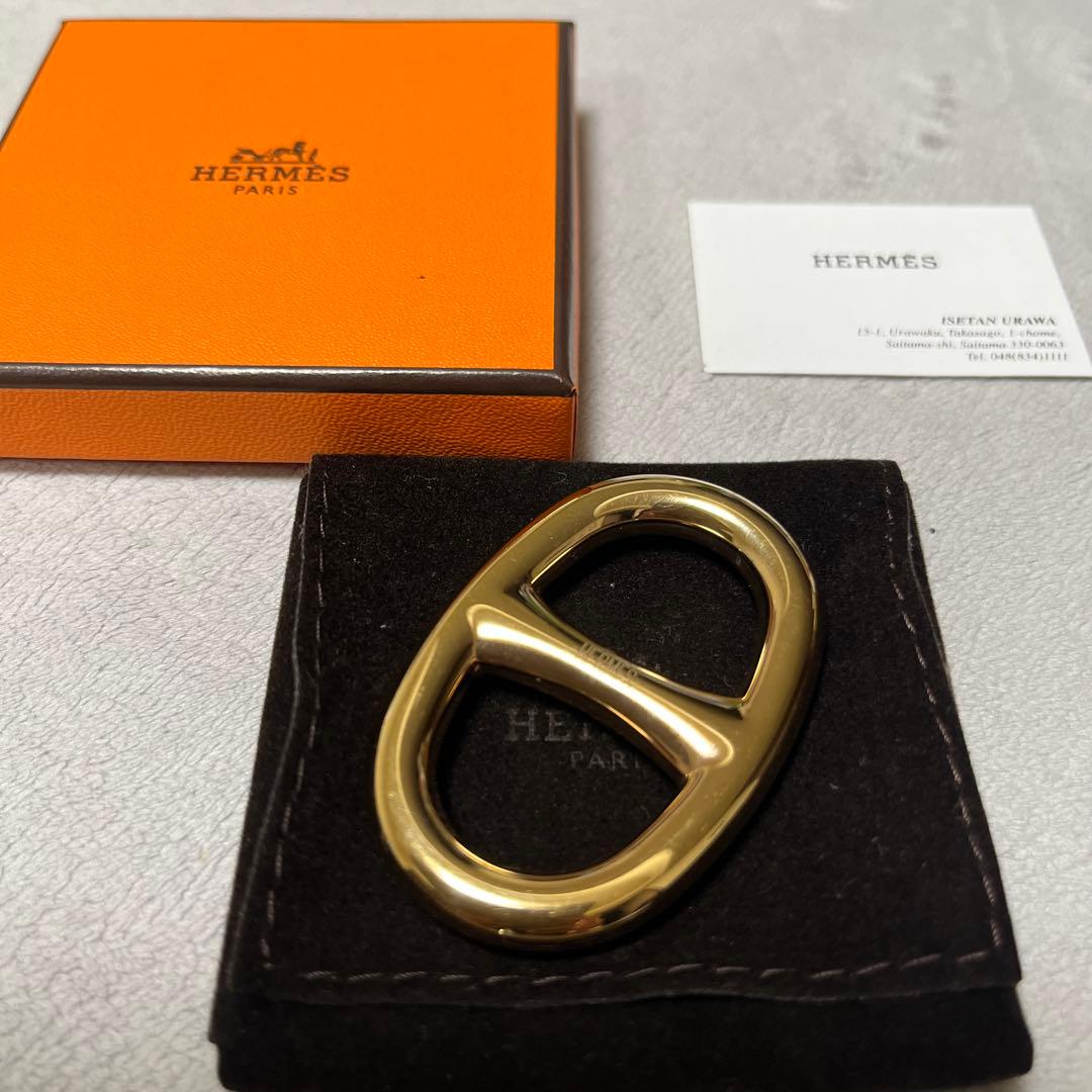 エルメス　HERMES スカーフリング　ゴールド