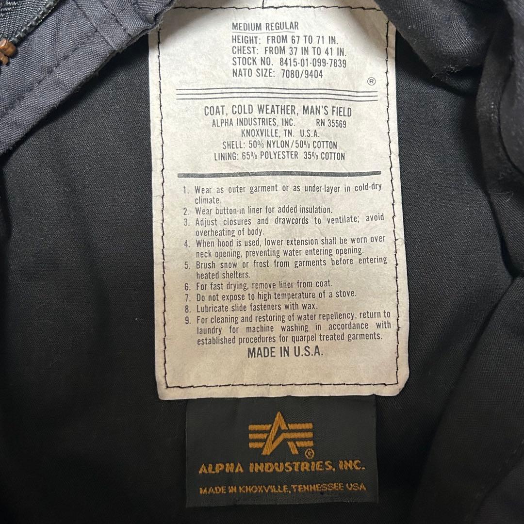 専用 usa製 ブラック ALPHA INDUSTRIES M-65ジャケット