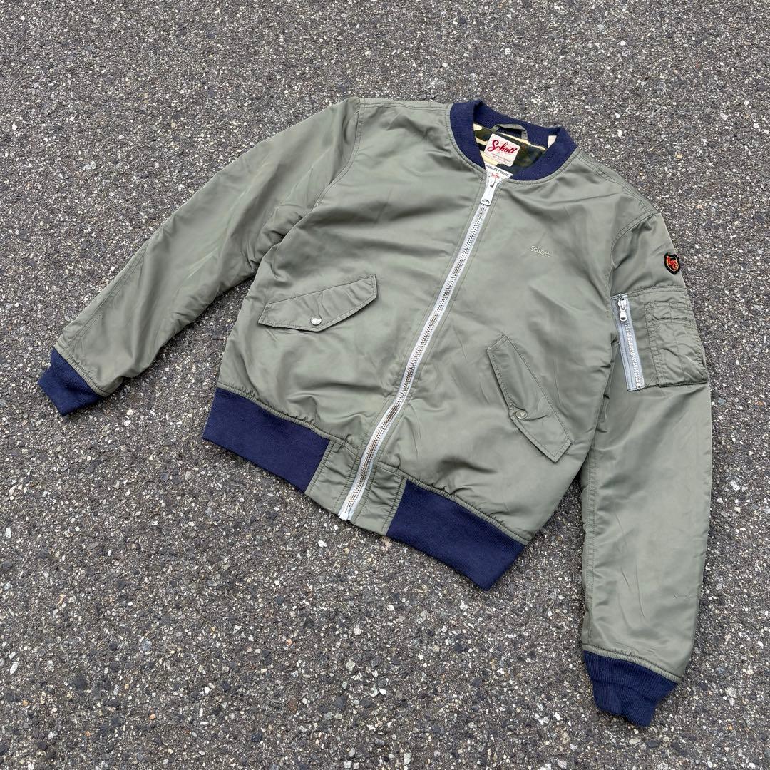 る*。様 90s schott MA-1 フライトジャケット USA製 Lサイズ