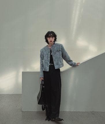 ジャケット・アウター 2plan Joy button mohair crop jacket