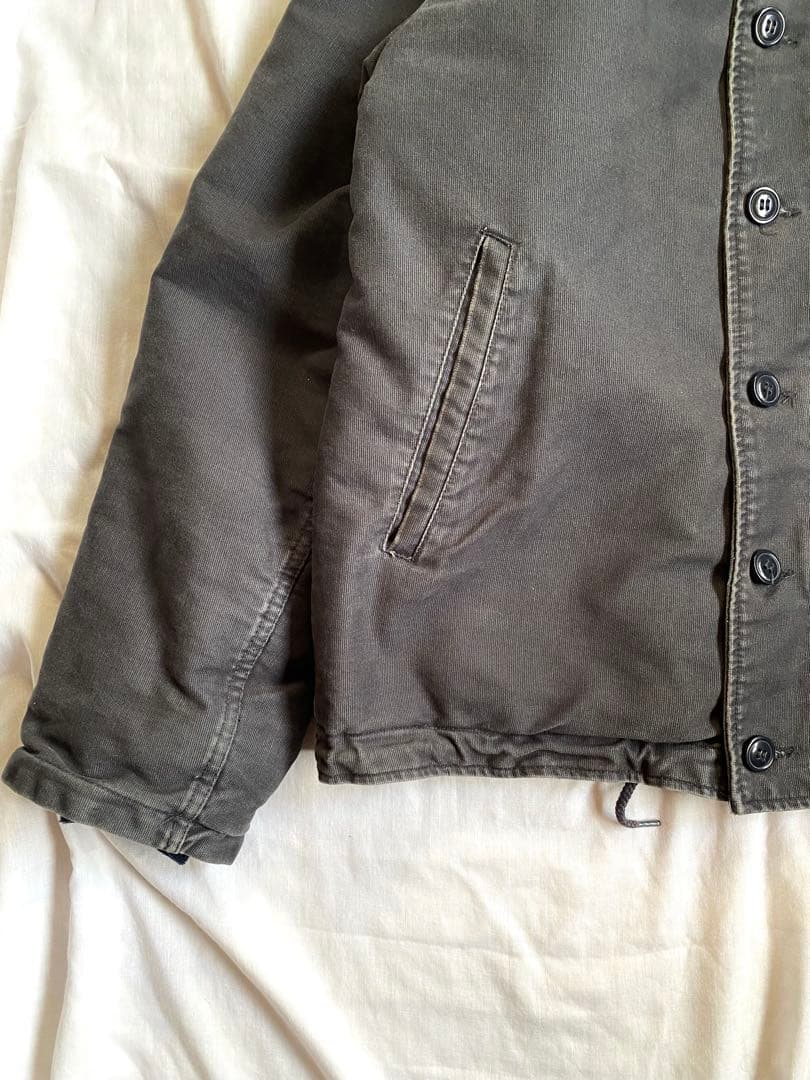 YMCLKY N-1 デッキジャケット ウォッシュ加工 42 ネイビー ミリタリ