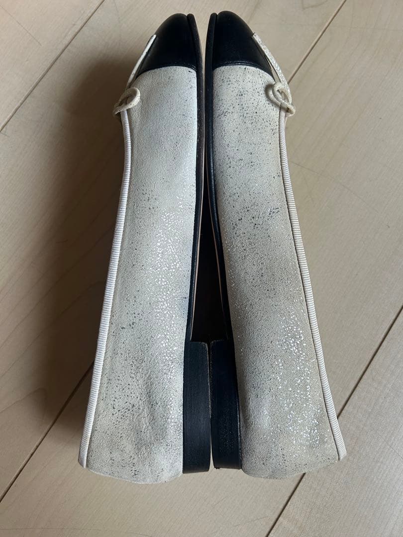 CHANEL バレエシューズ ホワイト/ブラック