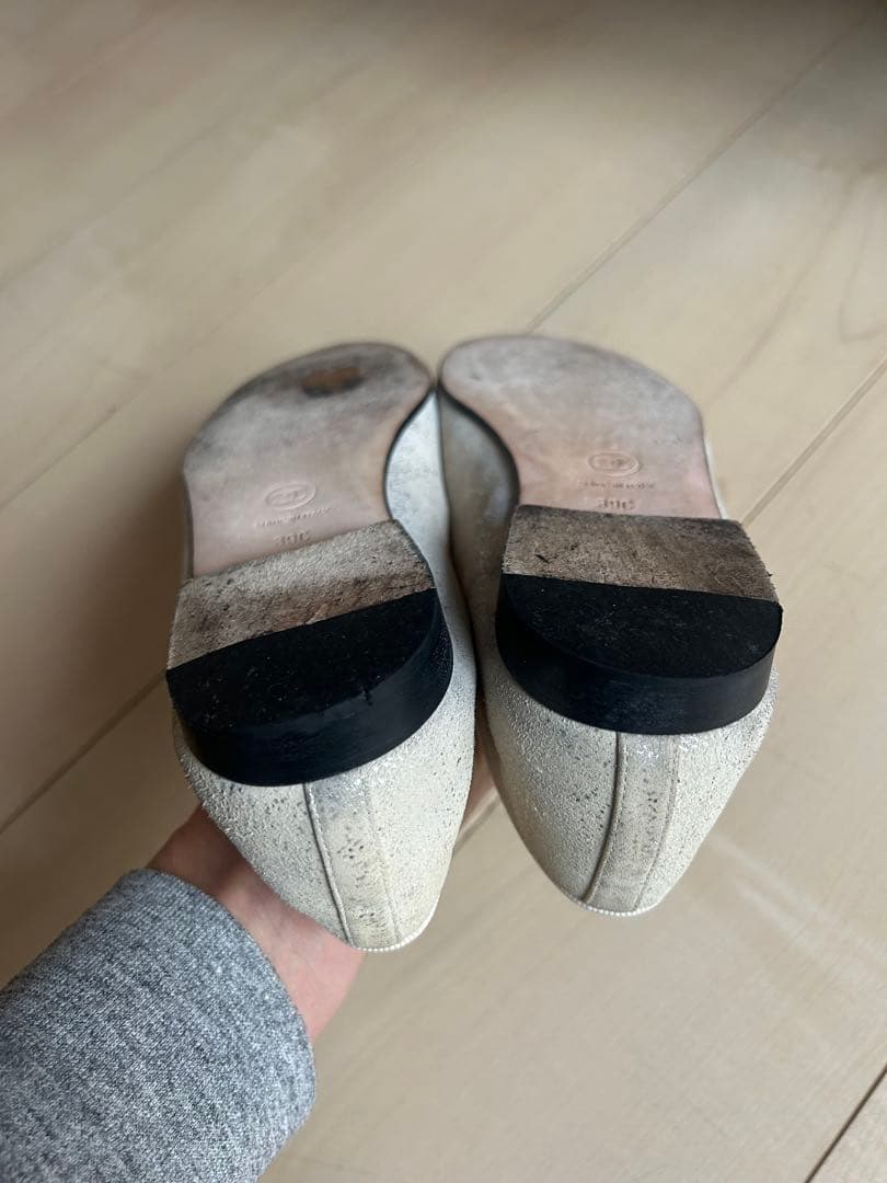 CHANEL バレエシューズ ホワイト/ブラック