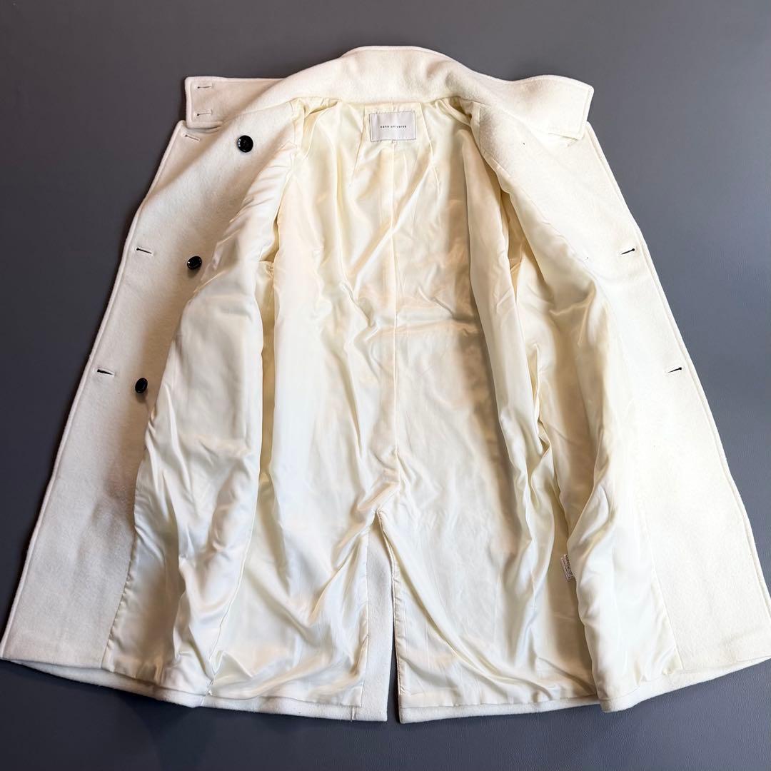 美品 ナノユニバース PECOLAMBウールカシミヤスタンドカラーコート