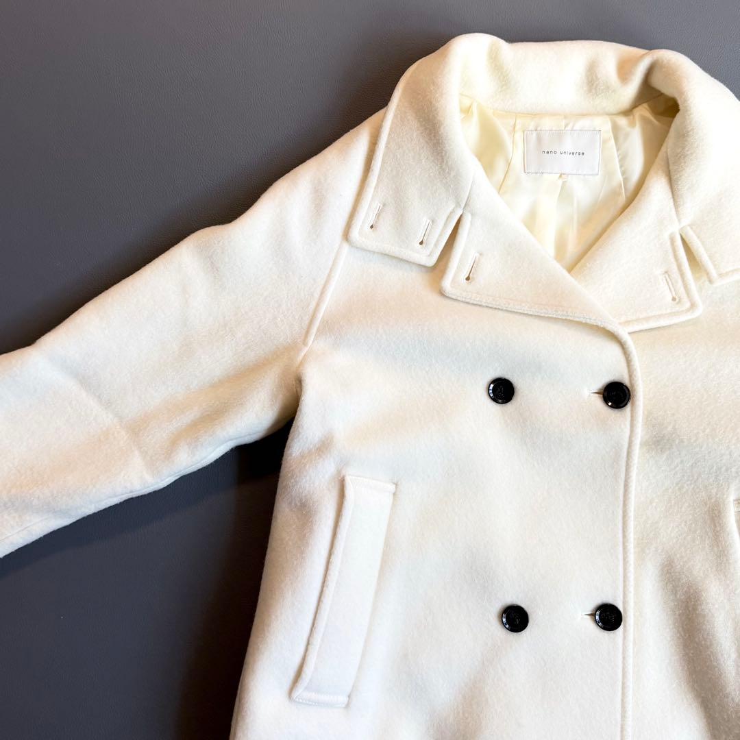 美品 ナノユニバース PECOLAMBウールカシミヤスタンドカラーコート