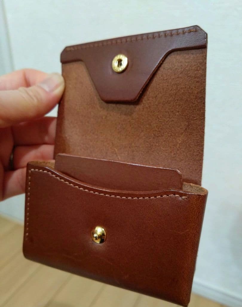 usfl 小さくて使いやすい財布mini キャメル レザー 三つ折り財布