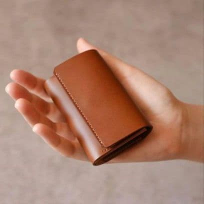 usfl 小さくて使いやすい財布mini キャメル レザー 三つ折り財布