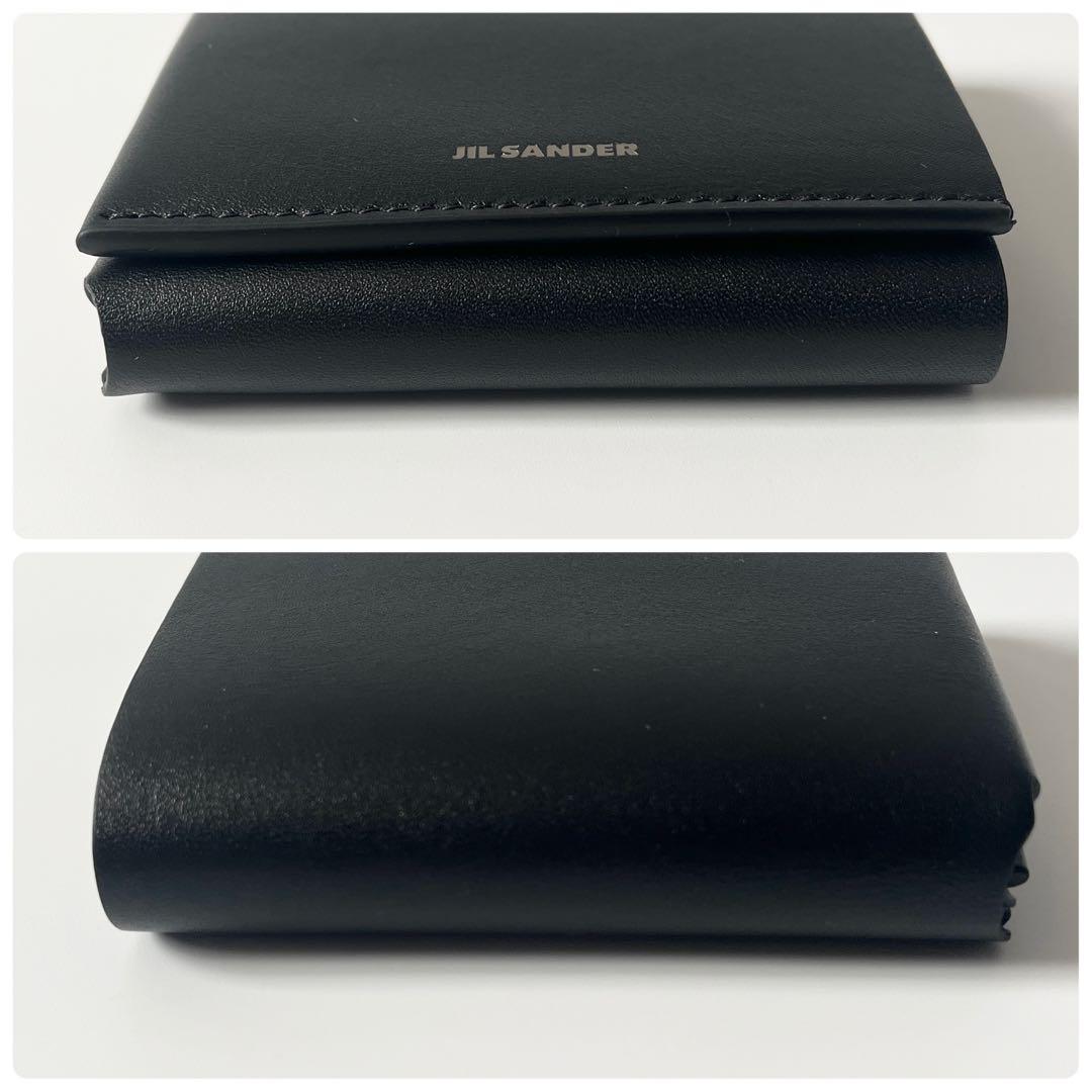 ジルサンダー　ORIGAMI　三つ折り財布　レザー　黒　ブラック　ユニセックス