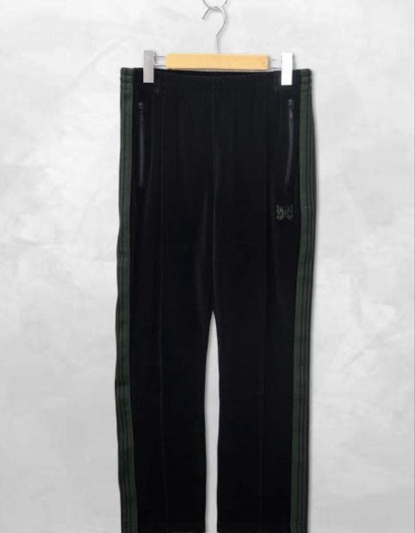 Needles PU280 コットンポリ ベロア ナロー トラックパンツ S