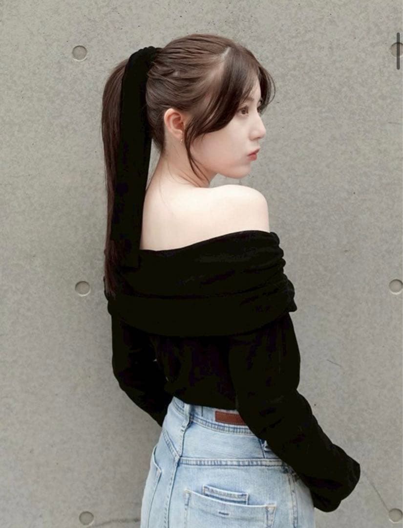 【FRAY I.D】オフショルフロッキーチュールトップス